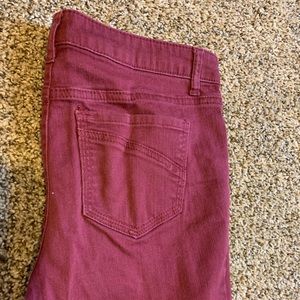 Maroon skinny jeans